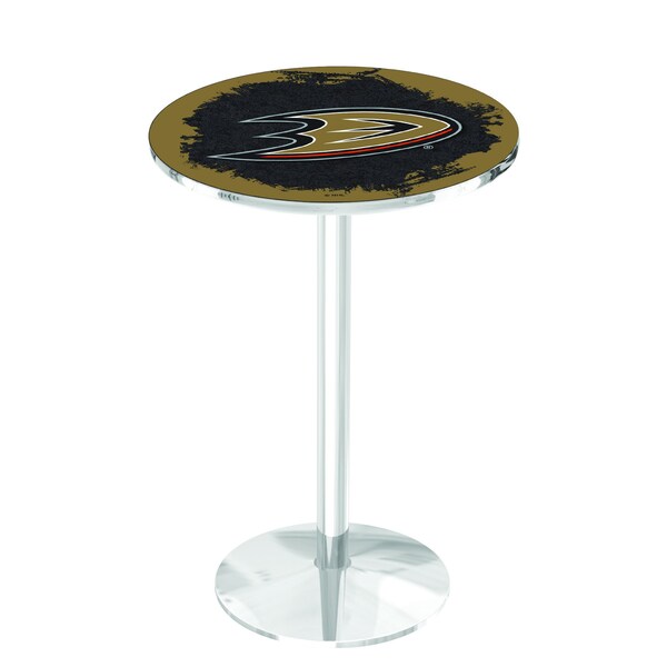 Holland Bar Stool Co 36" Chrome Anaheim Ducks Pub Table - L214C3628ANADKS