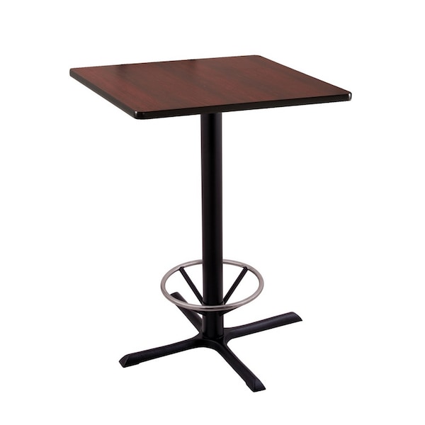 Holland Bar Stool Co 42" 211 Black Table, 30" x 30" Square Top, Foot Ring - 211-3042BW30SQFTRG