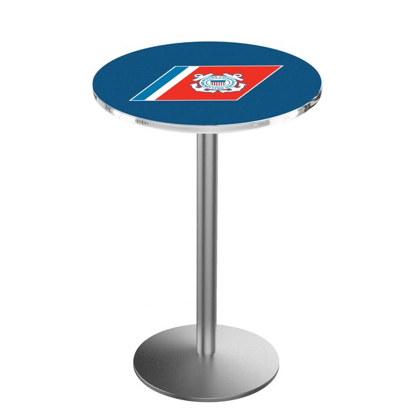 Holland Bar Stool Co 42" Stainless Steel U.S. Coast Guard Pub Table - L214S4228CSTGRD