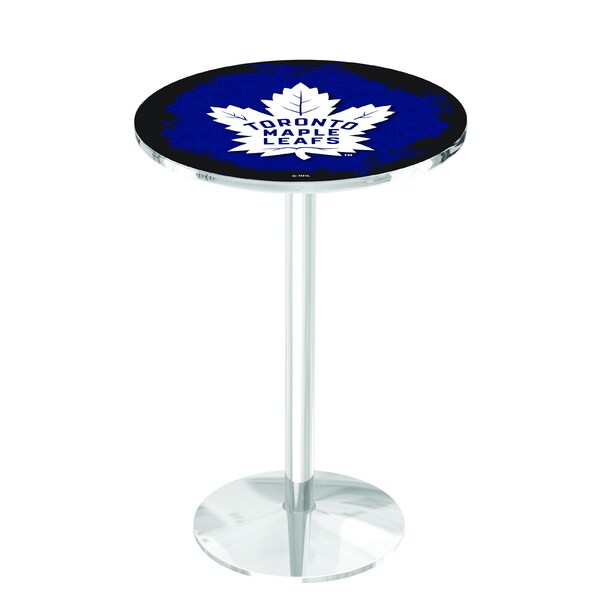 Holland Bar Stool Co 36" Chrome Toronto Maple Leafs Pub Table - L214C3628TORMPL