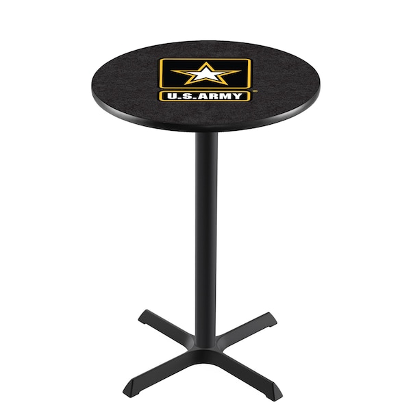 Holland Bar Stool Co 42" Blk Wrinkle U.S. Army Pub Table - L211B4228ARMY