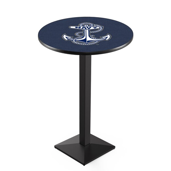 Holland Bar Stool Co 42" Blk Wrinkle US Naval Academy NAVY Pub Table - L217B4228USNAVA