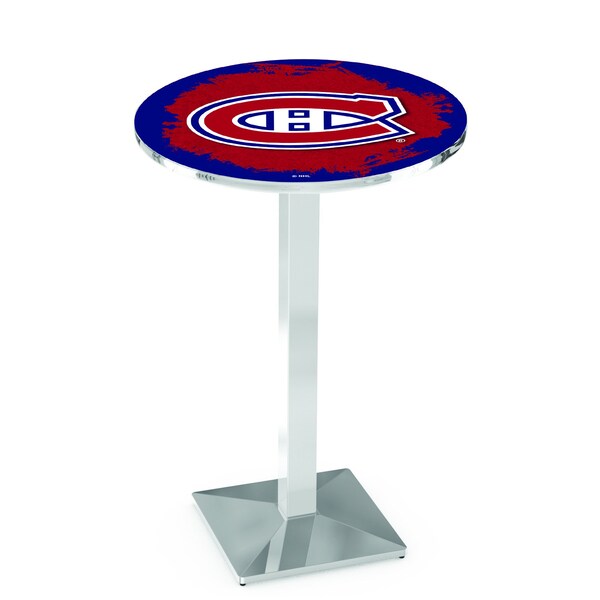 Holland Bar Stool Co 36" Chrome Montreal Canadiens Pub Table - L217C3628MONCAN