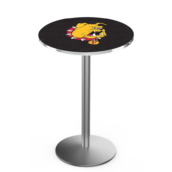 Holland Bar Stool Co 42" Stainless Steel Ferris State Pub Table, 36" dia. Top - L214S4236FERRST