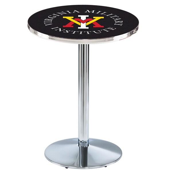 Holland Bar Stool Co 36" Chrome Virginia Military Institute Pub Table, 36" dia. Top - L214C3636VAMILI