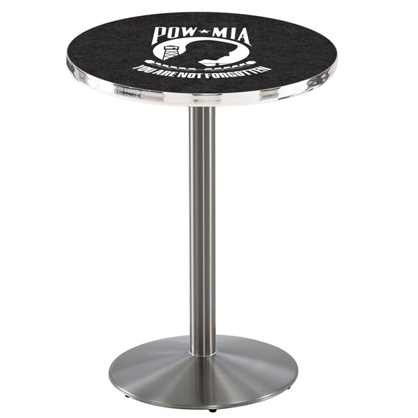 Holland Bar Stool Co 42" Stainless Steel POW/MIA Pub Table - L214S4228POWMIA