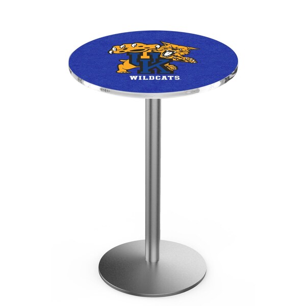 Holland Bar Stool Co 36" Stainless Steel Kentucky "Wildcat" Pub Table, 36" dia. Top - L214S3636UKYCAT