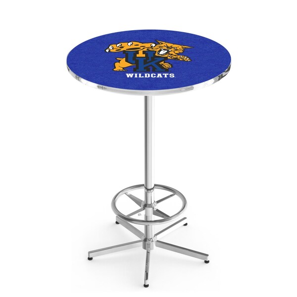 Holland Bar Stool Co 42" Chrome Kentucky "Wildcat" Pub Table, 36" dia. Top - L216C4236UKYCAT
