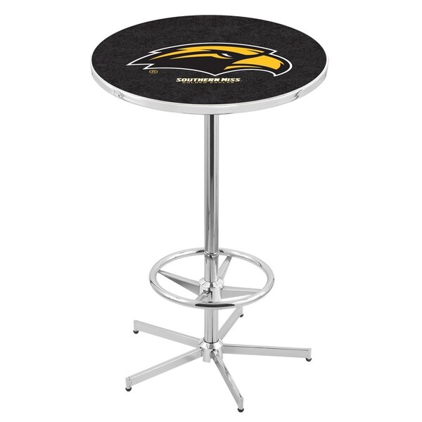 Holland Bar Stool Co 42" Chrome Southern Miss Pub Table, 36" dia. Top - L216C4236SOUMIS