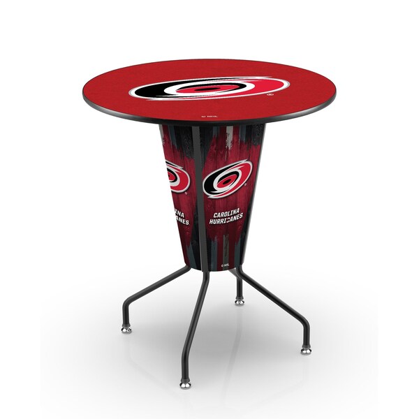 Holland Bar Stool Co Lighted 42" Black Carolina Hurricanes Pub Table - L218B42CARHUR36RCARHUR