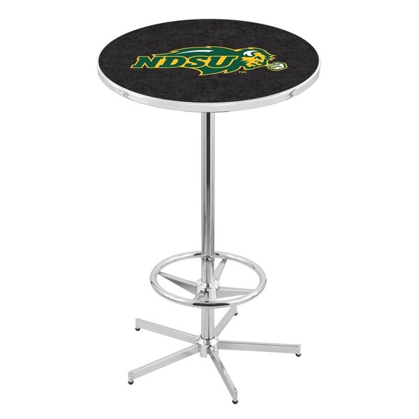 Holland Bar Stool Co 42" Chrome North Dakota State Pub Table, 36" dia. Top - L216C4236NDAKST-B