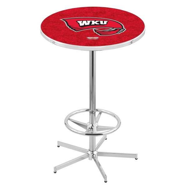Holland Bar Stool Co 42" Chrome Western Kentucky Pub Table, 36" dia. Top - L216C4236WESTKY
