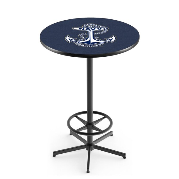 Holland Bar Stool Co 42" Black US Naval Academy NAVY Pub Table - L216B4236USNAVA