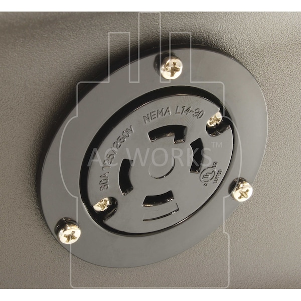 Ac Works 30A 125/250V L14-30R Flanged Outlet UL and C-UL Listed - ASOUL1430R
