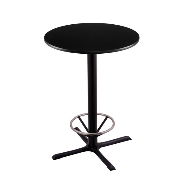Holland Bar Stool Co 42" 211 Black Table, 30" dia. Top, Foot Ring - 211-3042BW30RFTRG