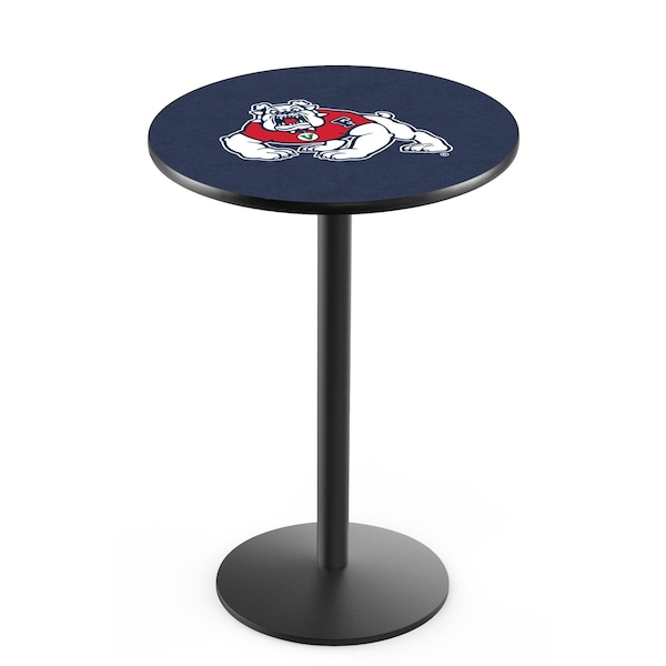 Holland Bar Stool Co 36" Blk Wrinkle Fresno State Pub Table, 36" dia. Top - L214B3636FRESST