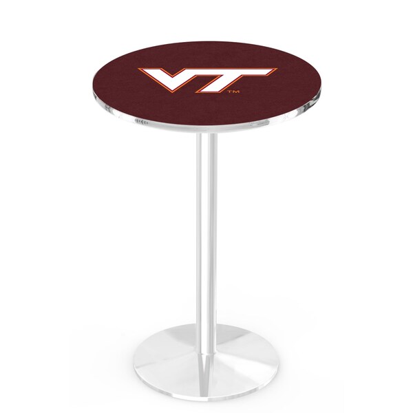 Holland Bar Stool Co 36" Chrome Virginia Tech Pub Table - L214C3628VATECH