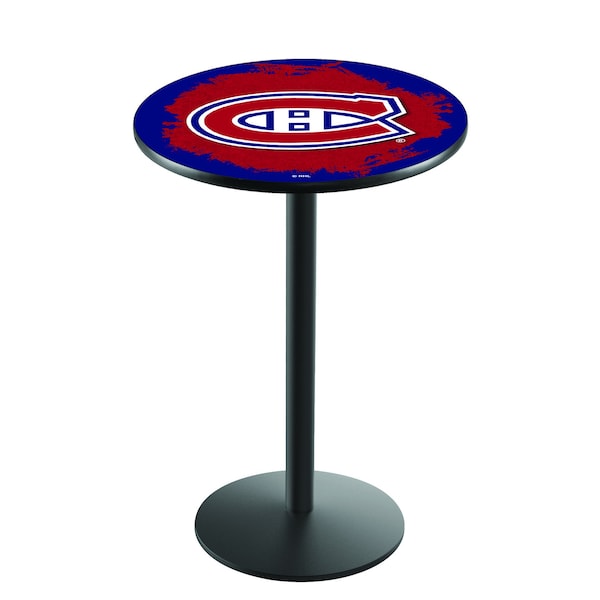Holland Bar Stool Co 42" Blk Wrinkle Montreal Canadiens Pub Table - L214B4228MONCAN