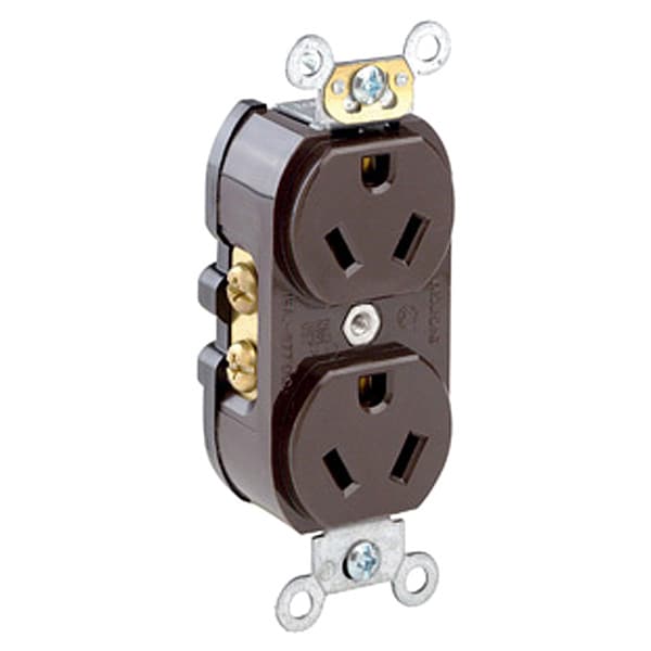 Leviton Receptacle, 15 A Amps, 277VAC, Duplex Outlet, 7-15R, Brown - 5585