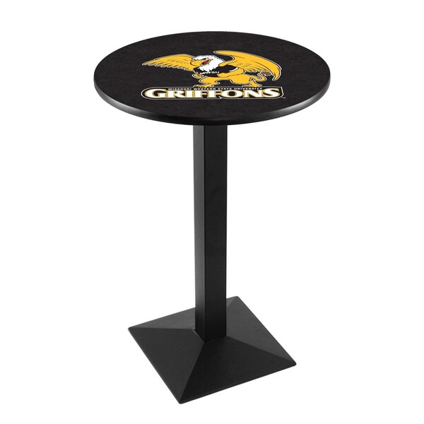 Holland Bar Stool Co 36" Blk Wrinkle Missouri Western State Pub Table - L217B3628MOWST