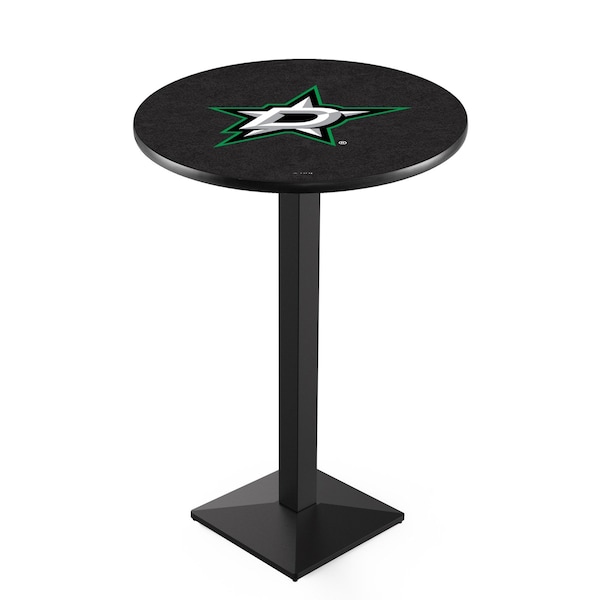 Holland Bar Stool Co 42" Blk Wrinkle Dallas Stars Pub Table, 36" dia. Top - L217B4236DALSTA