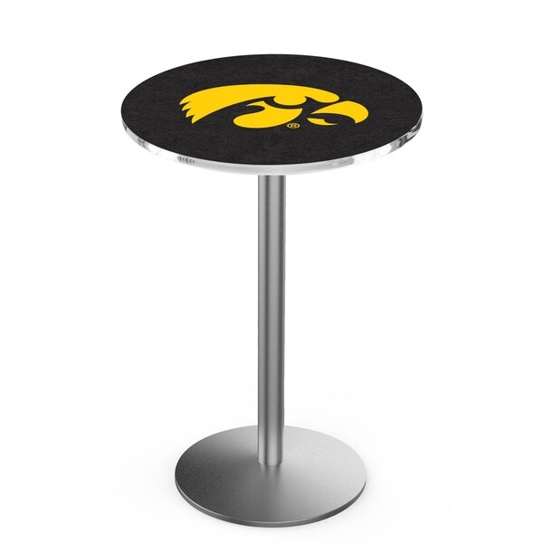 Holland Bar Stool Co 36" Stainless Steel Iowa Pub Table, 36" dia. Top - L214S3636IOWAUN