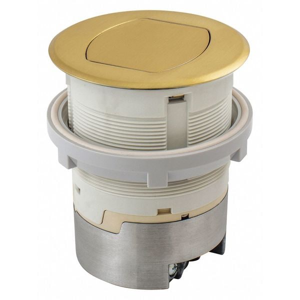 Hubbell Wiring Device-Kellems Ktcn Cntr, Receptacle, Surf Brass, 15A Kit - RCT200BR