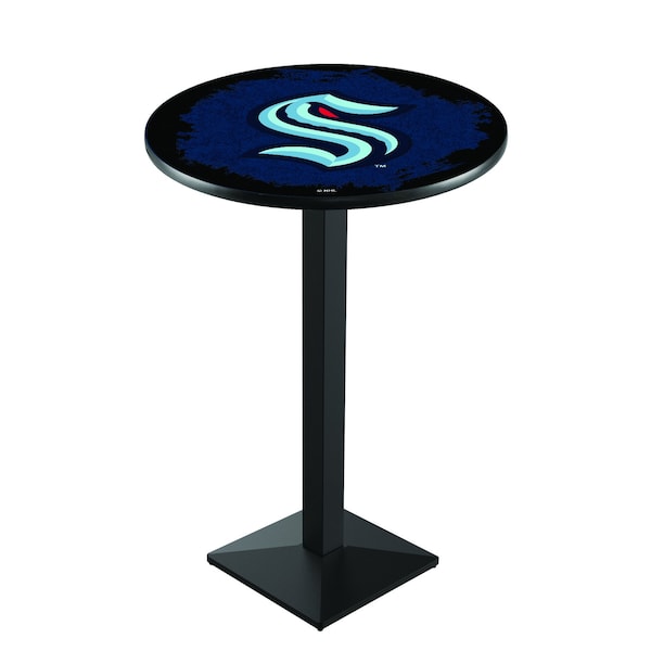 Holland Bar Stool Co 36" Black Wrinkle Seattle Kraken Pub Table - L217B3628SEAKRK