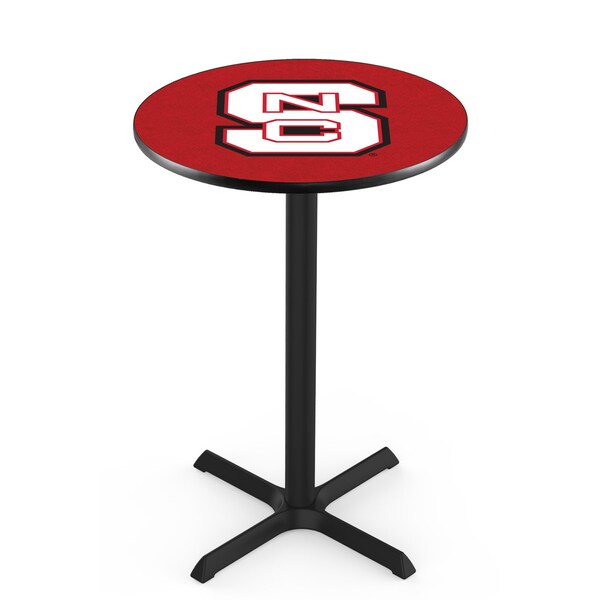 Holland Bar Stool Co 42" Blk Wrinkle North Carolina State Pub Table, 36" dia. Top - L211B4236NCARST