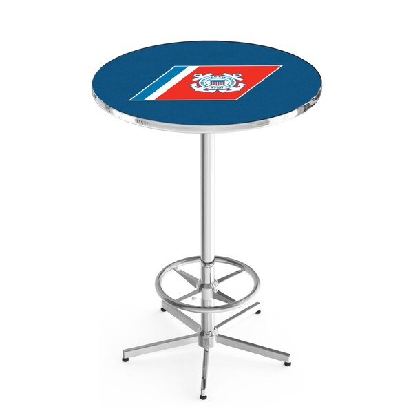 Holland Bar Stool Co 42" Chrome U.S. Coast Guard Pub Table - L216C4228CSTGRD
