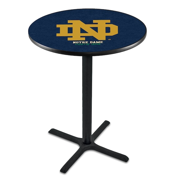 Holland Bar Stool Co 36" Blk Wrinkle Notre Dame (ND) Pub Table, 36" dia. Top - L211B3636ND-ND