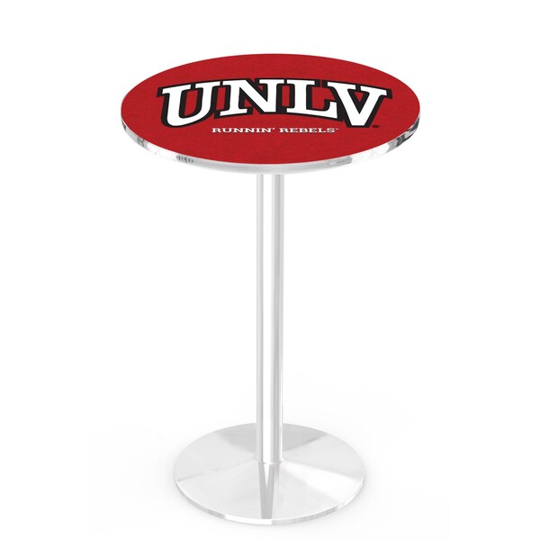Holland Bar Stool Co 42" Chrome UNLV Pub Table, 36" dia. Top - L214C4236UNEVLV