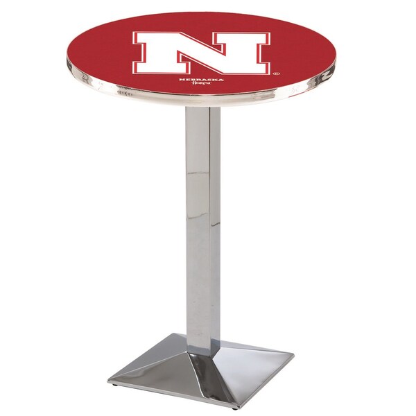 Holland Bar Stool Co 42" Chrome Nebraska Pub Table - L217C4228NEBRUN