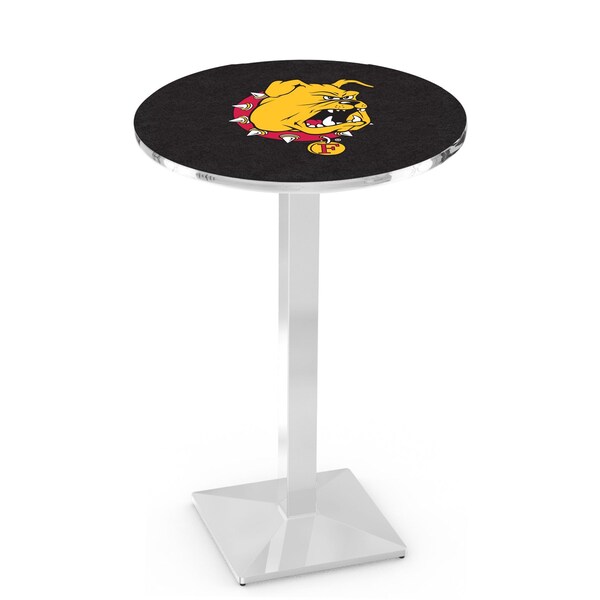 Holland Bar Stool Co 36" Chrome Ferris State Pub Table, 36" dia. Top - L217C3636FERRST