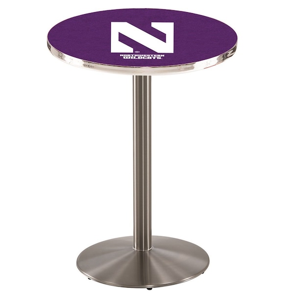 Holland Bar Stool Co 36" Stainless Steel Northwestern Pub Table, 36" dia. Top - L214S3636NTHWST