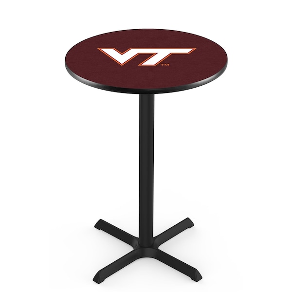 Holland Bar Stool Co 36" Blk Wrinkle Virginia Tech Pub Table, 36" dia. Top - L211B3636VATECH