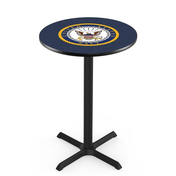 Holland Bar Stool Co 36" Blk Wrinkle U.S. Navy Pub Table, 36" dia. Top - L211B3636NAVY