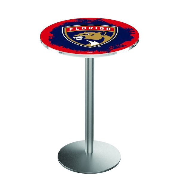 Holland Bar Stool Co 36" Stainless Steel Florida Panthers Pub Table - L214S3628FLAPAN