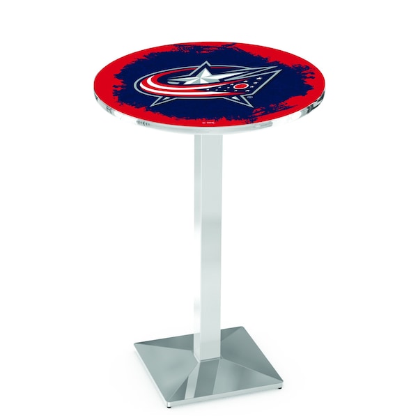 Holland Bar Stool Co 42" Chrome Columbus Blue Jackets Pub Table - L217C4228COLBLU