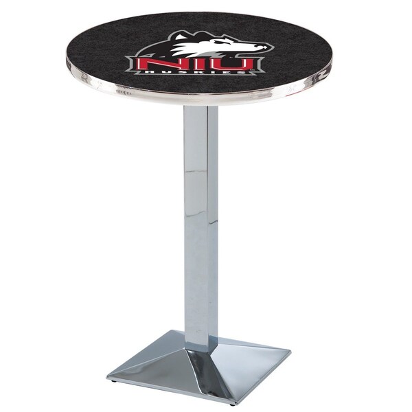 Holland Bar Stool Co 42" Chrome Northern Illinois Pub Table, 36" dia. Top - L217C4236NORILL