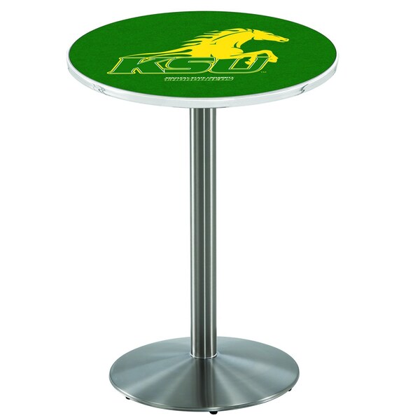 Holland Bar Stool Co 42" Stainless Steel Kentucky State University Pub Table, 36" dia. Top - L214S4236KYSTUN