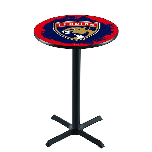 Holland Bar Stool Co 36" Blk Wrinkle Florida Panthers Pub Table - L211B3628FLAPAN