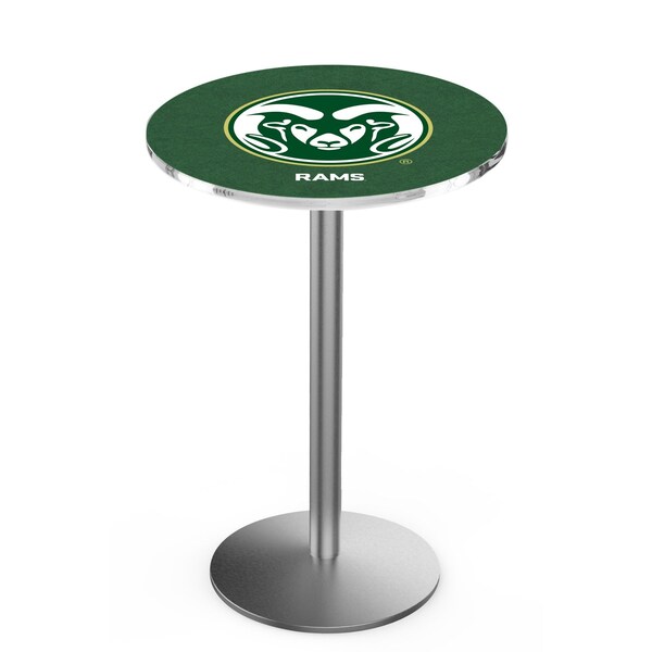Holland Bar Stool Co 36" Stainless Steel Colorado State Pub Table, 36" dia. Top - L214S3636COLOST