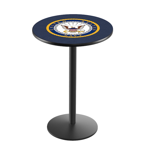 Holland Bar Stool Co 36" Blk Wrinkle U.S. Navy Pub Table - L214B3628NAVY