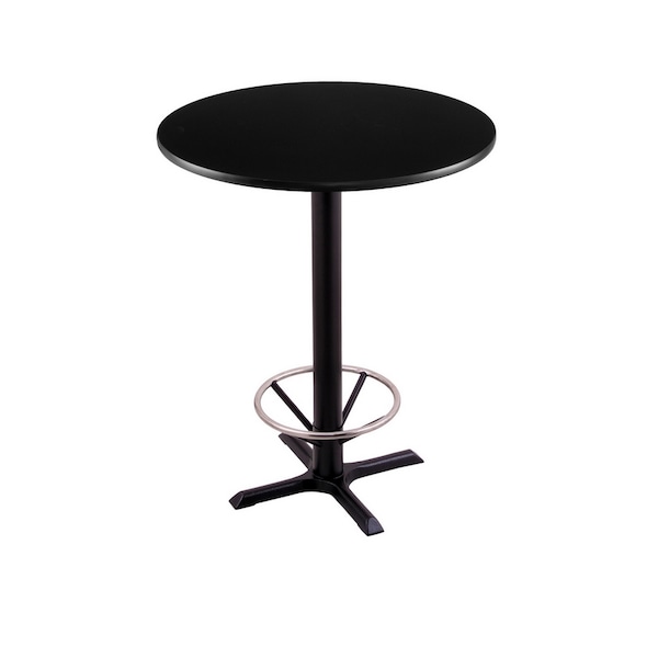 Holland Bar Stool Co 42" 211 Black Table, 30" dia. Top, Foot Ring - 211-2242BW30RFTRG