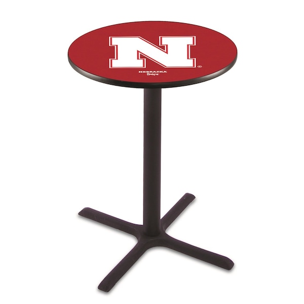 Holland Bar Stool Co 36" Blk Wrinkle Nebraska Pub Table - L211B3628NEBRUN