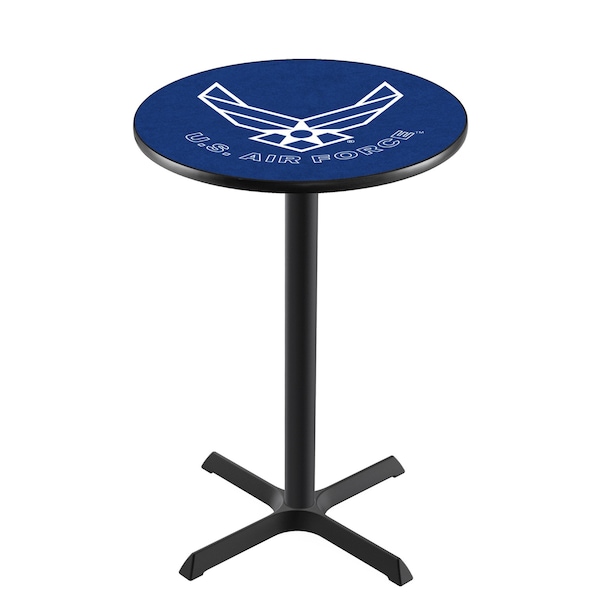 Holland Bar Stool Co 42" Blk Wrinkle U.S. Air Force Pub Table - L211B4228AIRFOR
