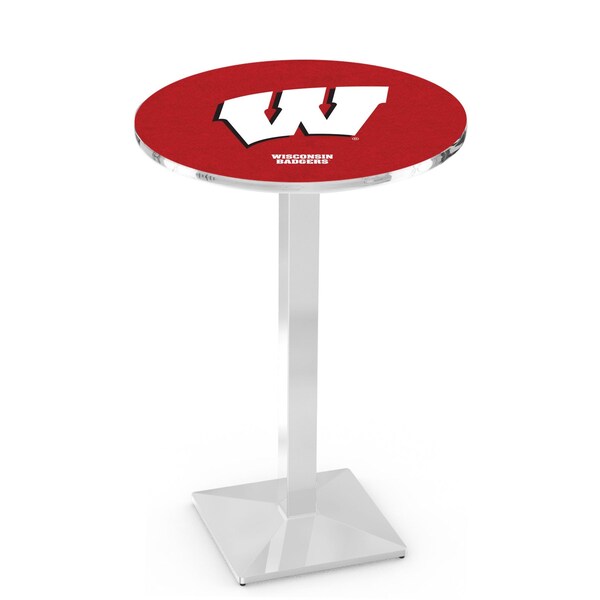 Holland Bar Stool Co 42" Chrome Wisconsin "W" Pub Table, 36" dia. Top - L217C4236WISC-W
