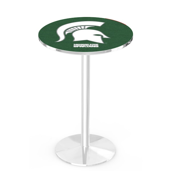 Holland Bar Stool Co 42" Chrome Michigan State Pub Table - L214C4228MICHST