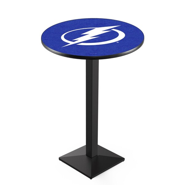 Holland Bar Stool Co 42" Blk Wrinkle Tampa Bay Lightning Pub Table, 36" dia. Top - L217B4236TBLGHT